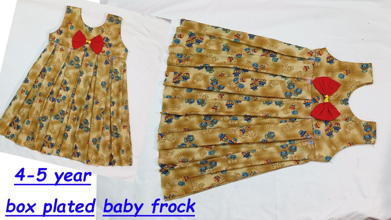 box pleated baby frock cutting and stitching/ Baby frock cutting and stitching