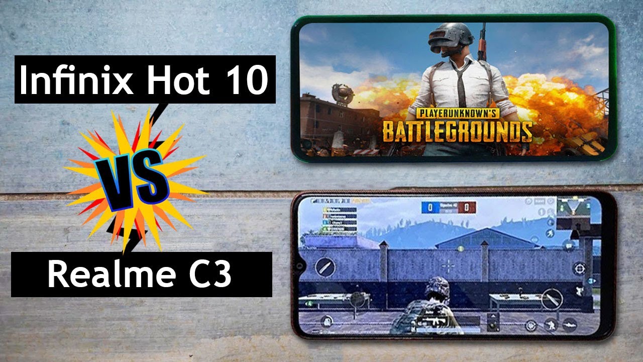 Infinix Hot 10 vs Realme C3 PUBG Gameplay Comparison - Gaming War⚡⚡