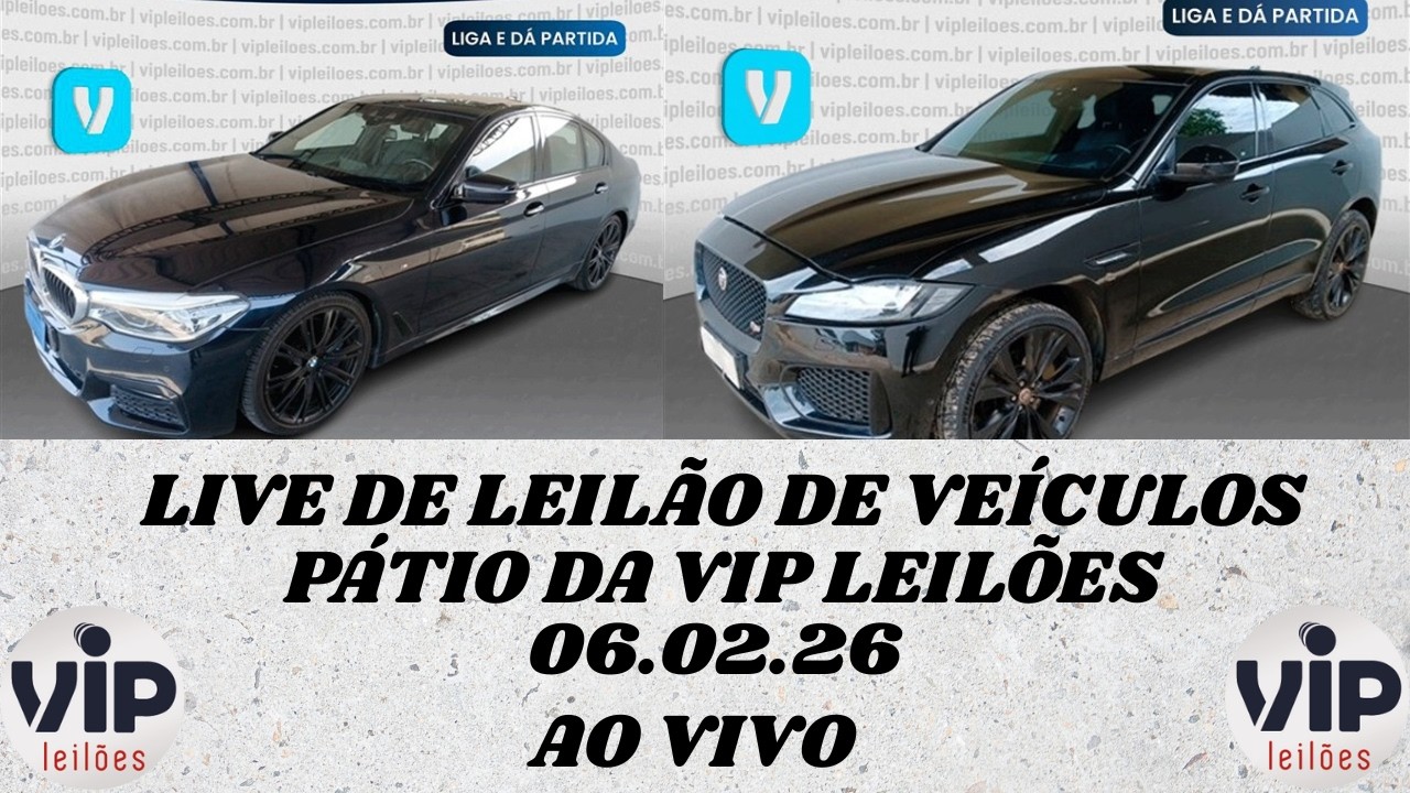 LIVE DE LEILÃO  NO PÁTIO DA VIP LEILÕES DIA 06.02.2026