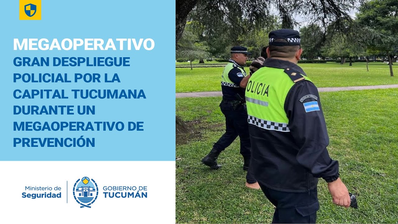 Gran despliegue policial por la capital tucumana durante un mega operativo de prevención