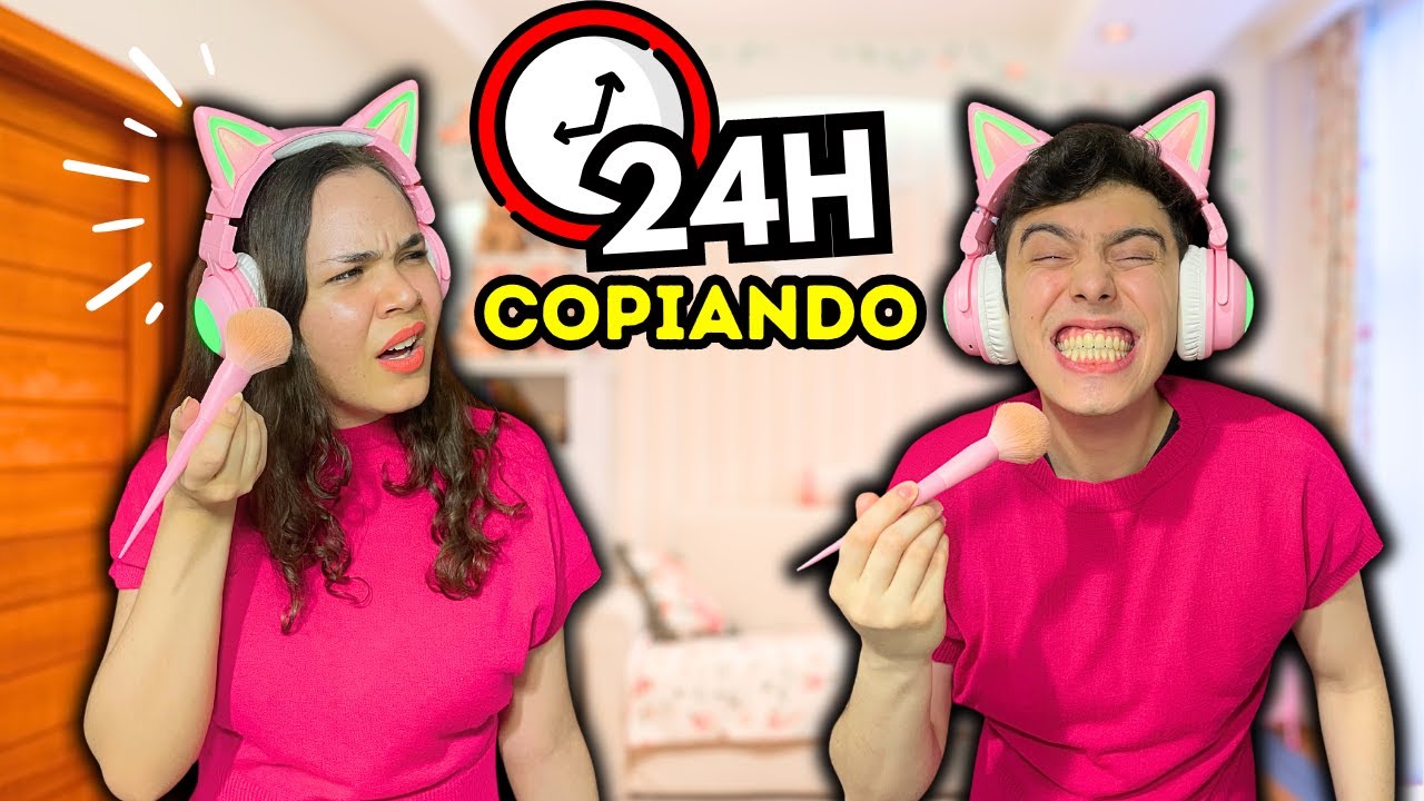 COPIANDO MINHA NAMORADA POR 24 HORAS *deu briga