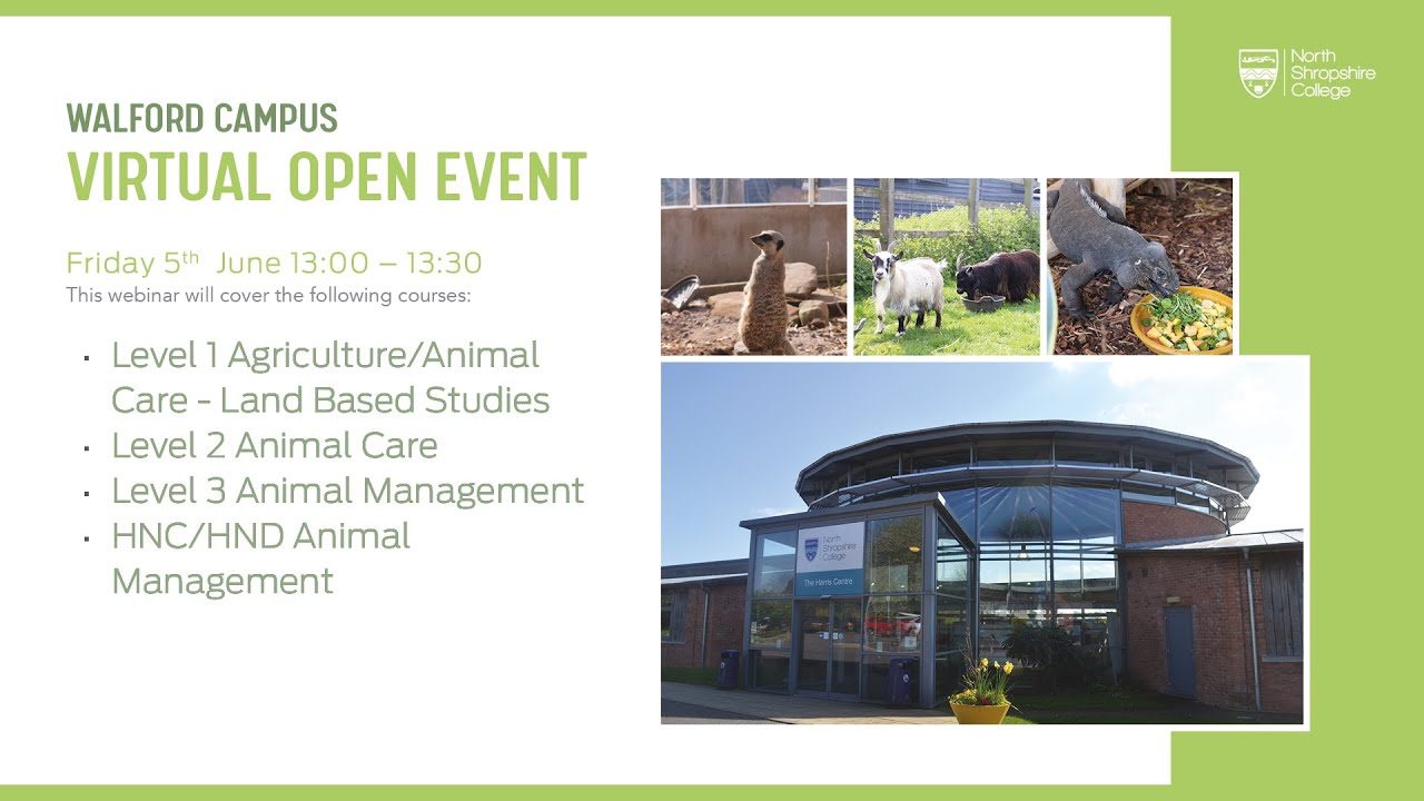 Virtual Open Event - Animal Care (Walford 5/6/20)