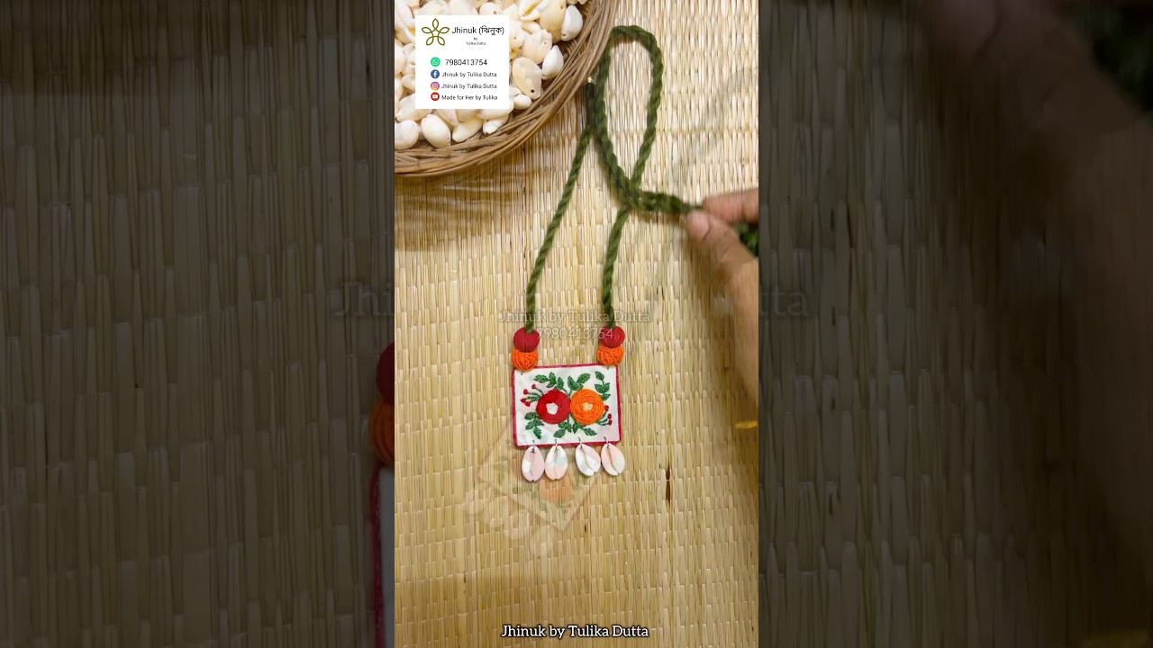 Embroidery Necklace making tutorial #embroideryjewelry #jewelrymaking #ytshorts