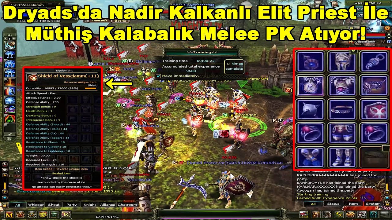 DogukaN - Dryads'da Nadir Kalkanlı Elit Priest İle M&uuml;thiş Kalabalık Melee PK Atıyor! | Knight Online