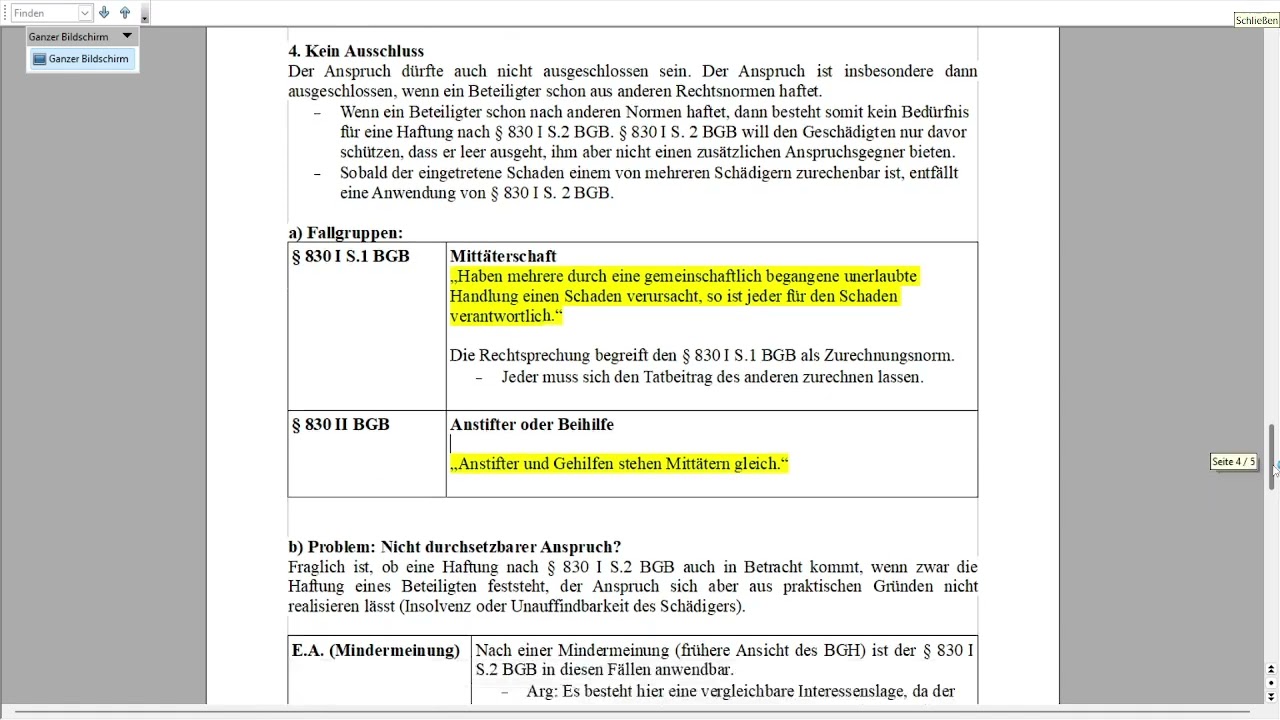 11. § 830 Abs  1 S. 2 BGB: Haftung bei fehlenden Kausalitätsnachweis