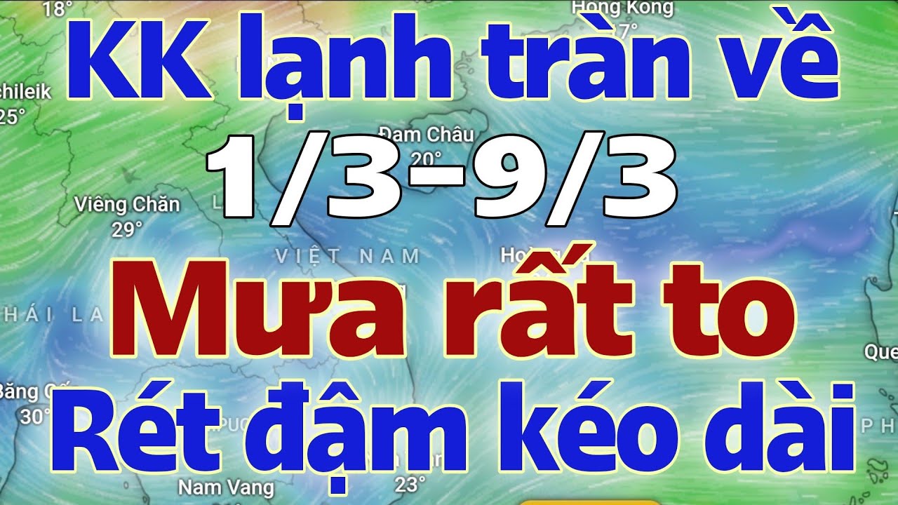 Tin mưa lớn | Dự báo thời tiết mới nhất ngày mai 1/3/2026 | thời tiết 7 ngày tới | tin bão