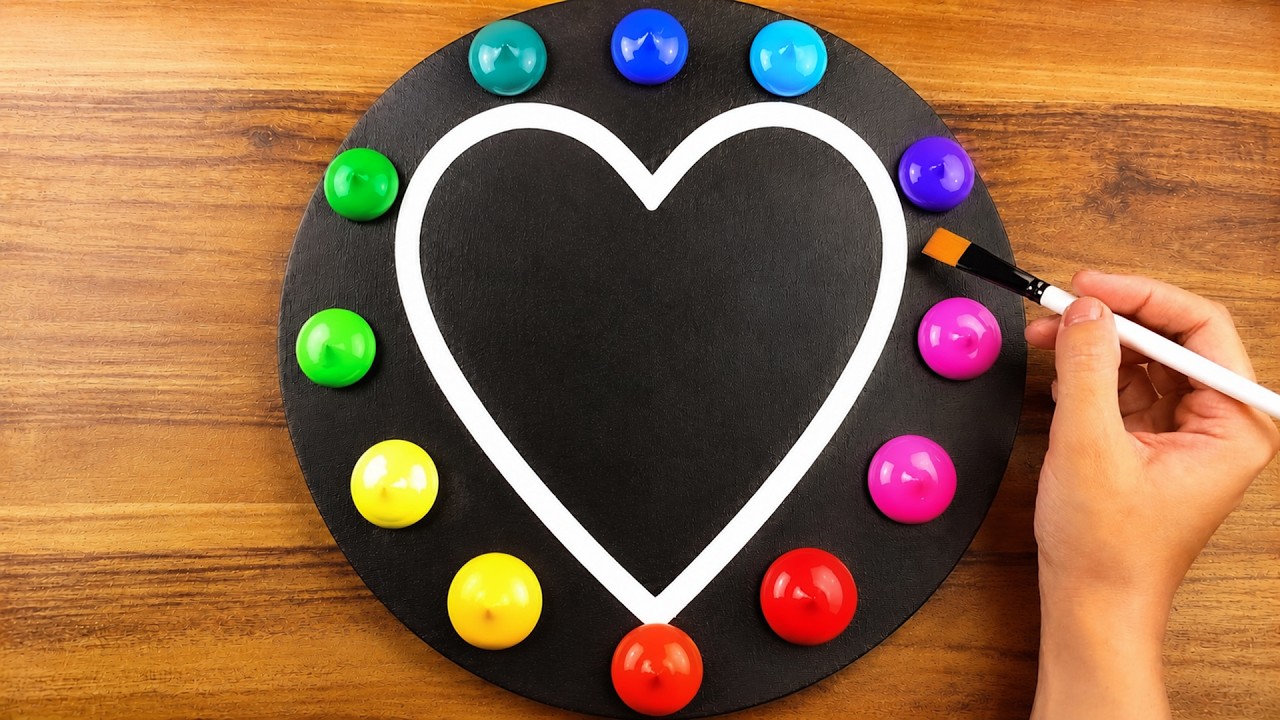 The Most Satisfying Rainbow Heart Painting Ever 🌈✨