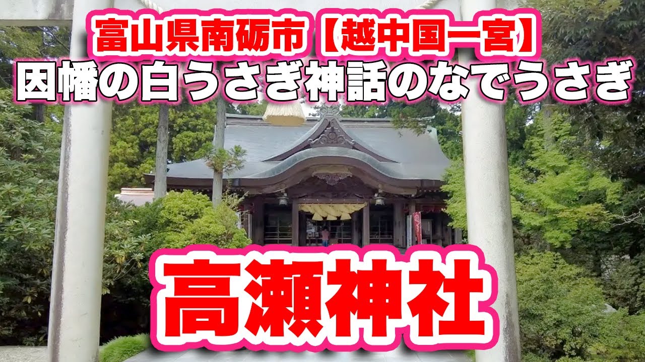 高瀬神社/富山県南砺市【越中国一宮】大己貴命が北陸平定の際に創建したと伝わる伝統ある神社【旅行VLOG】髙瀬神社,富山県,南砺市,高瀬,越中国,一宮,駐車場,大己貴命,七五三,なでうさぎ,高瀬稲荷社