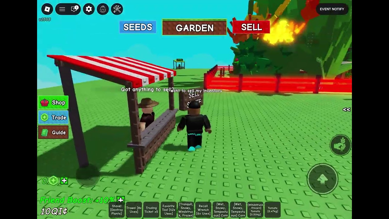 I played Grow a Garden!