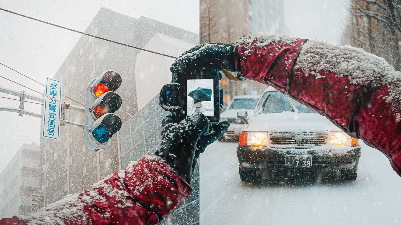 50mm POV Street Photography during INSANE Snowfall in Sapporo