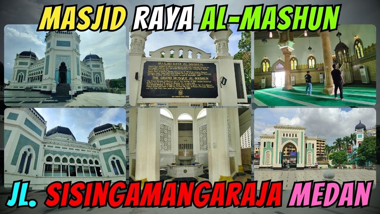 Suasana Siang di Masjid Raya Al-Mashun Medan | Dalam Masjid, Halaman & Tempat Wudhu
