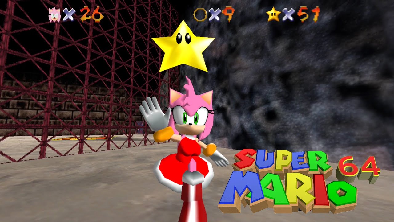 Super Amy Rose 64 WideScreen HD Textures Hazy Maze Cave Complete (Gameplay Android)