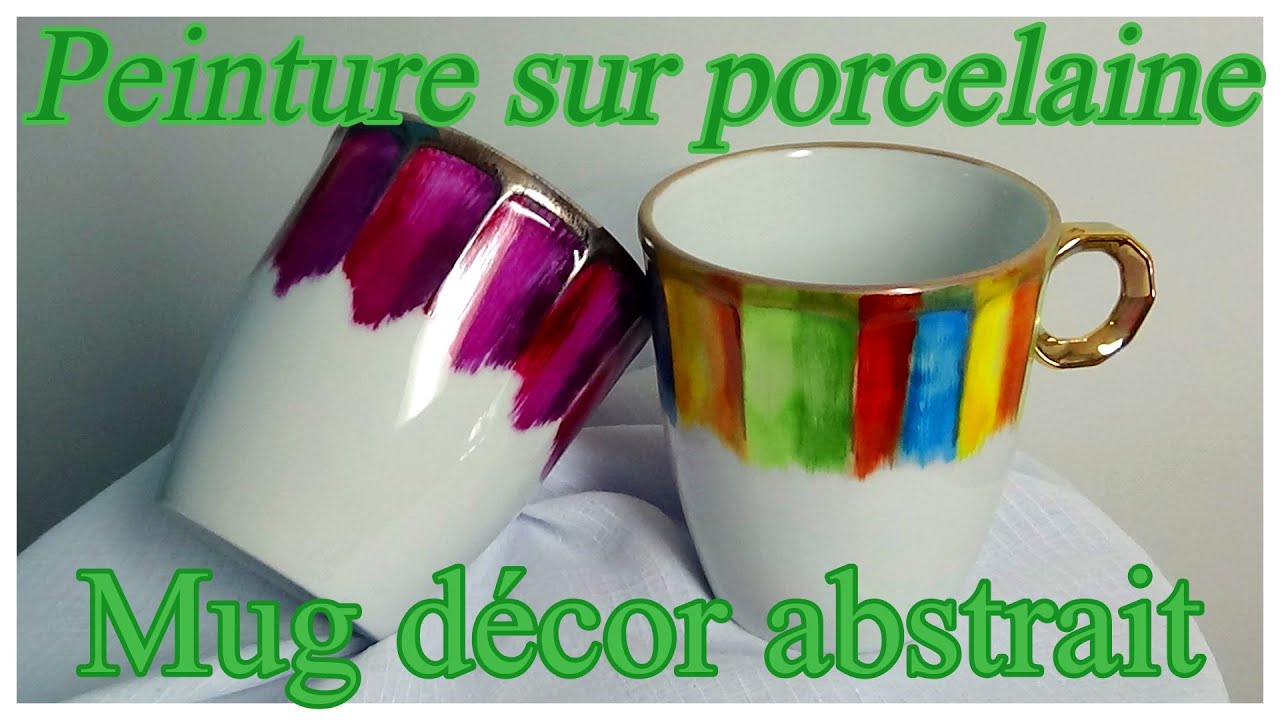 Peinture sur porcelaine - Mug décor abstrait