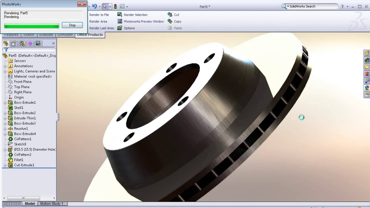 SolidWorks  Tutorial #34 : Brake Disk