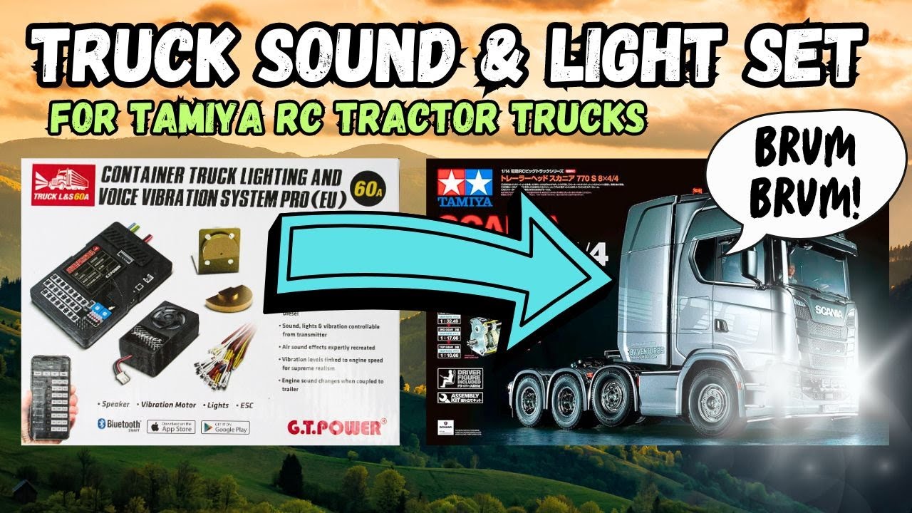 Light and Sound System for Tamiya Semi Trucks Unboxing and Test. GT Power Container Truck Lights