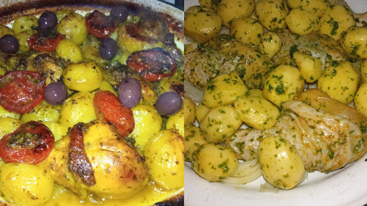 احلى وصفة للعشاء او الغداء الدجاج البطاطس مشرمله محمرين في الفرن وصفة الذيذه ما تشبعوش منها 