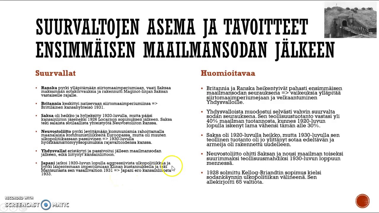Suurvaltojen asema ja tavoitteet I-MS jälkeen