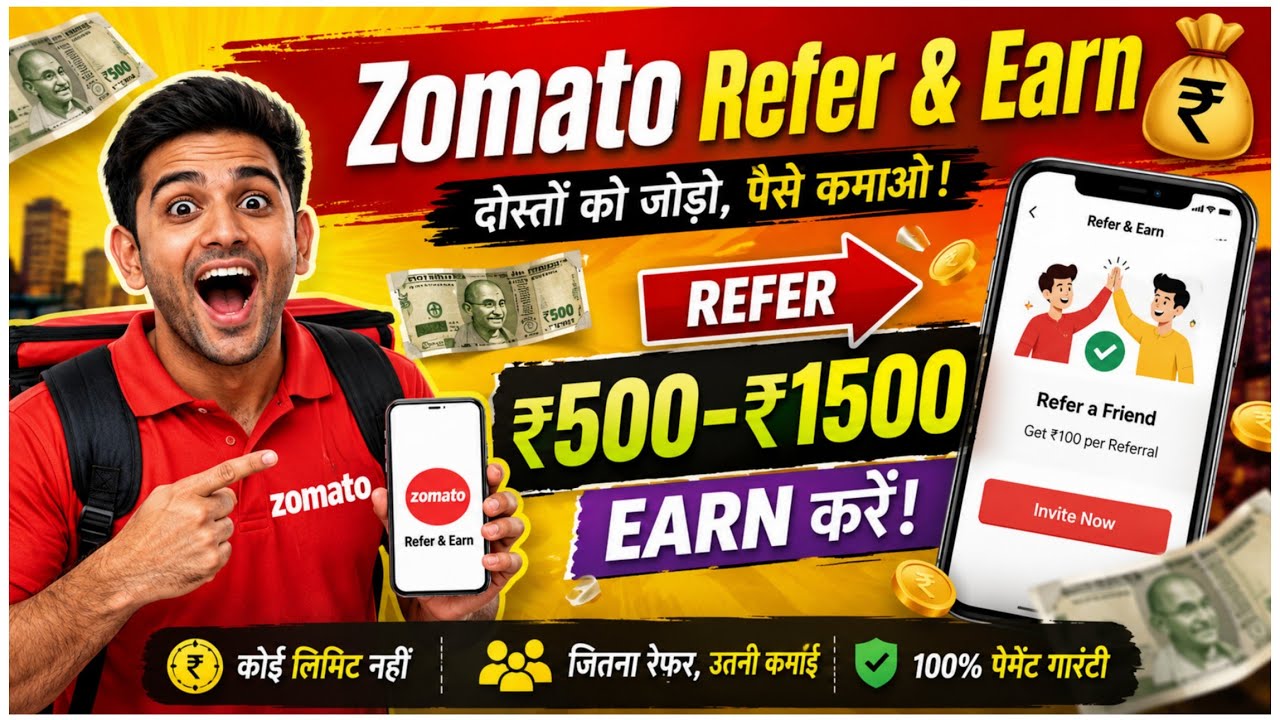 💰 Zomato Refer and Earn Offer | How to Refer on Zomato | Earn BIG with Zomato Delivery Referrals