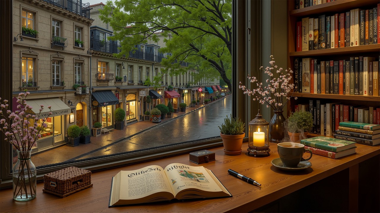 Peaceful Spring Coffee Shop 🌸 Soft Jazz Piano Ambience for Deep Focus, Study & Work