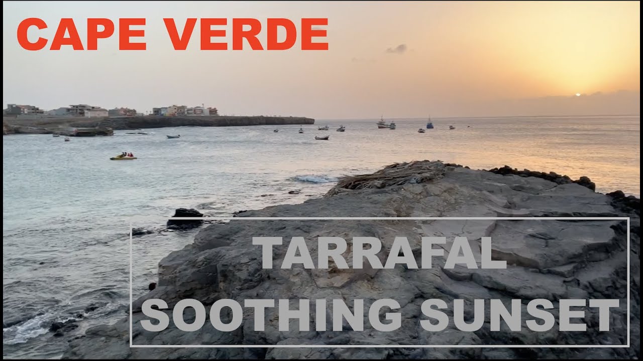 Sunset in Tarrafal Beach, Cape Verde in Santiago Island