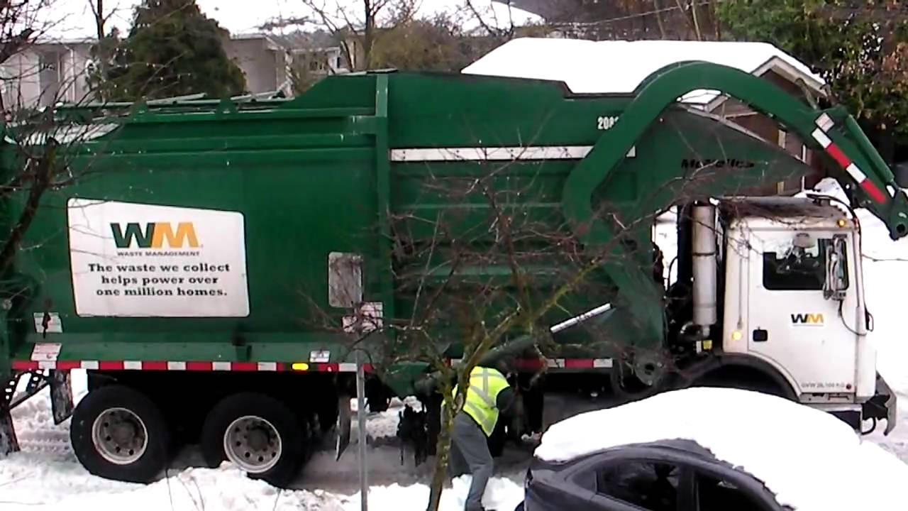 Garbage Truck Stuck in the Snow - part 2 - Second Truck Actually Gets Stuck ON FILM!