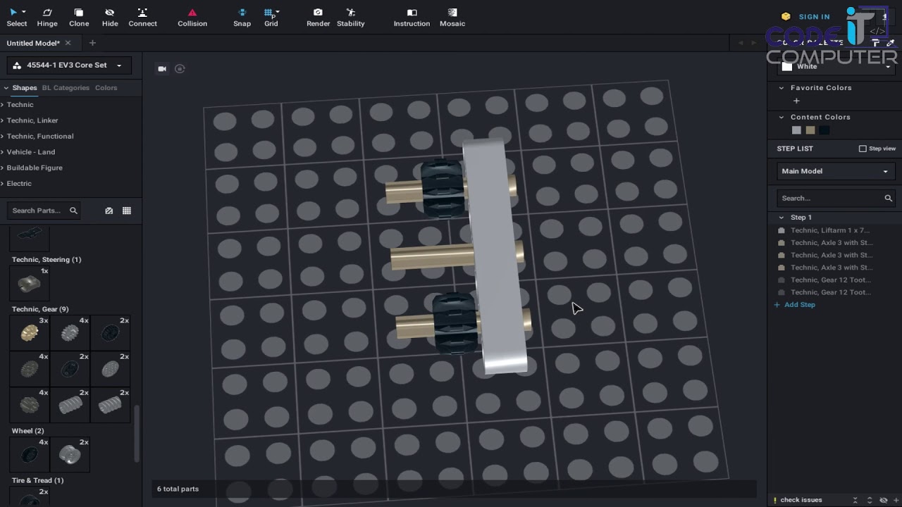 Draw simple gear using Bricklink studio