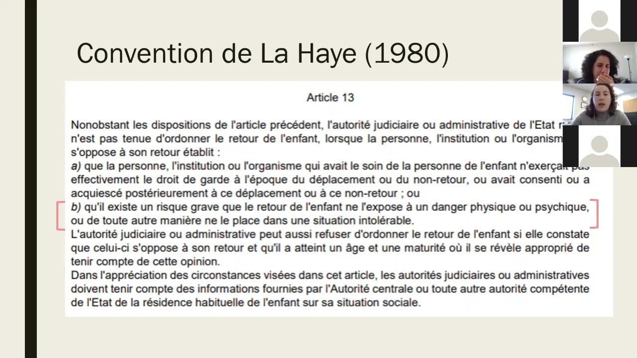 Presentation Sur La Convention de la Haye