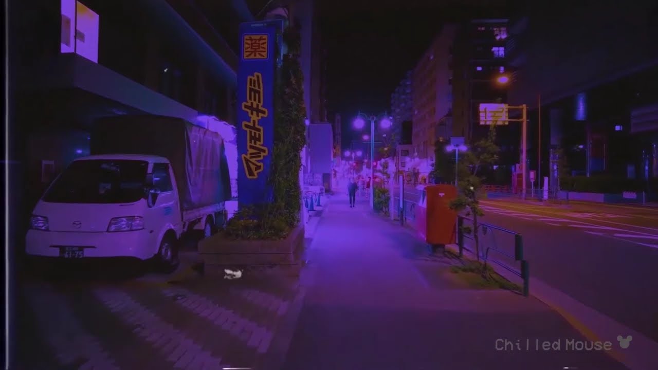 ☂️【﻿Ｓｈｉｎ　Ｏｋｕｂｏ】Walking in Tokyo + neon vhs visual (to chill / relax & explore japan)