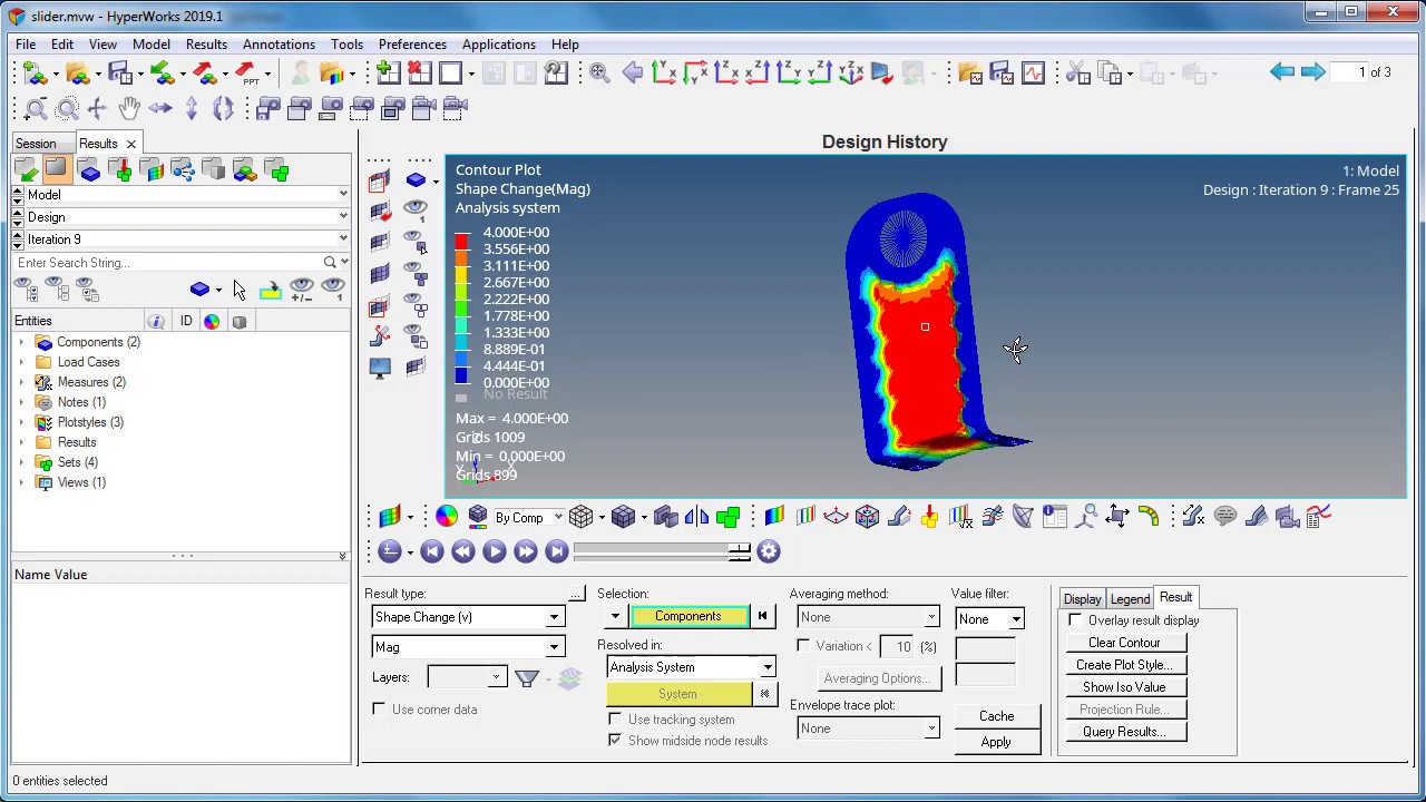 OptiStruct Optimization - Topography Optimization of an L-Bracket with Autobead Reinterpretation