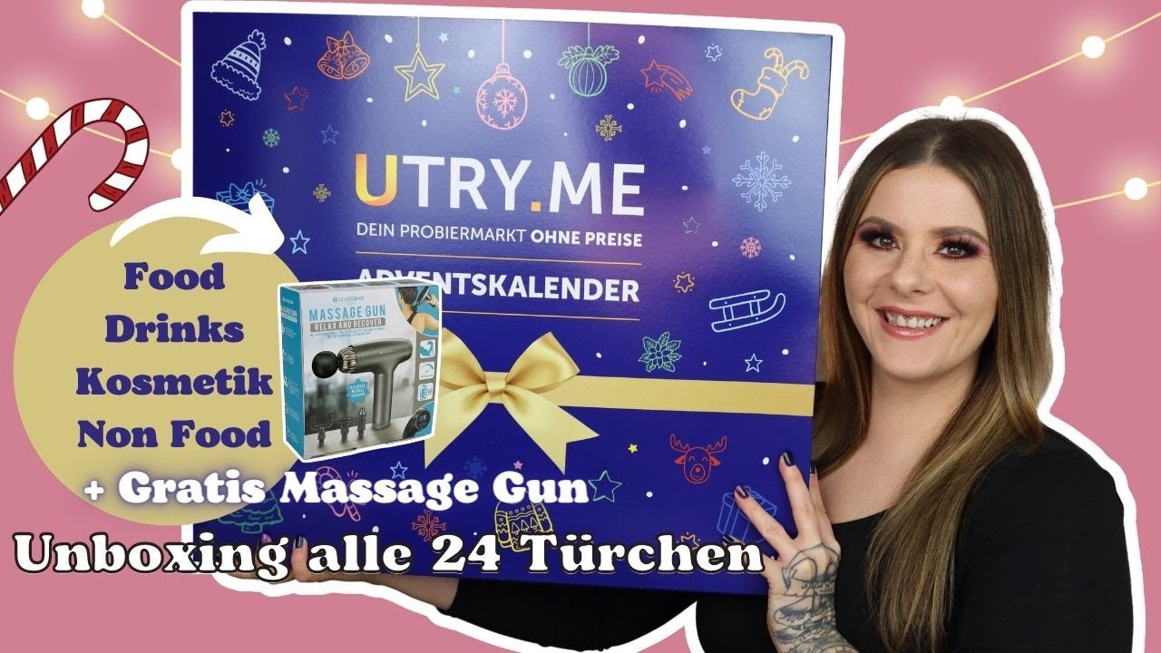 Utry.me ADVENTSKALENDER 2022 | Alle 24 Türchen UNBOXING + 30€ Rabatt + GRATIS Massage Gun