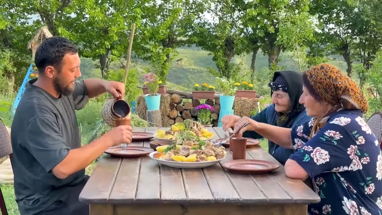 Far From Civilization Village Family Daily Life | Caucasian Grandma, Aunt And Grandsons Lifestyle