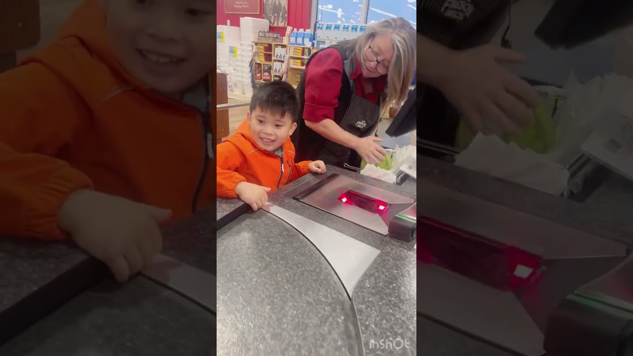 Little cashier for the day