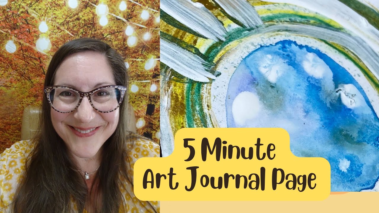 5 Minute Art Journal❤️art journal mixed media watercolor page❤️mixed media time lapse