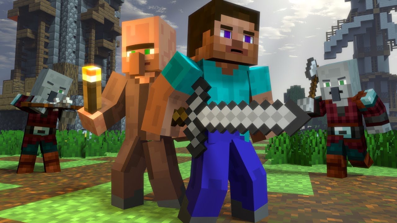 Minecraft анимация | деревенский набег | Steve жизнь #3