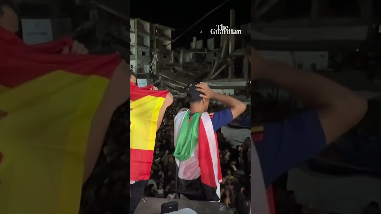 Palestinian football fans in Gaza celebrate Spain's World Cup triumph