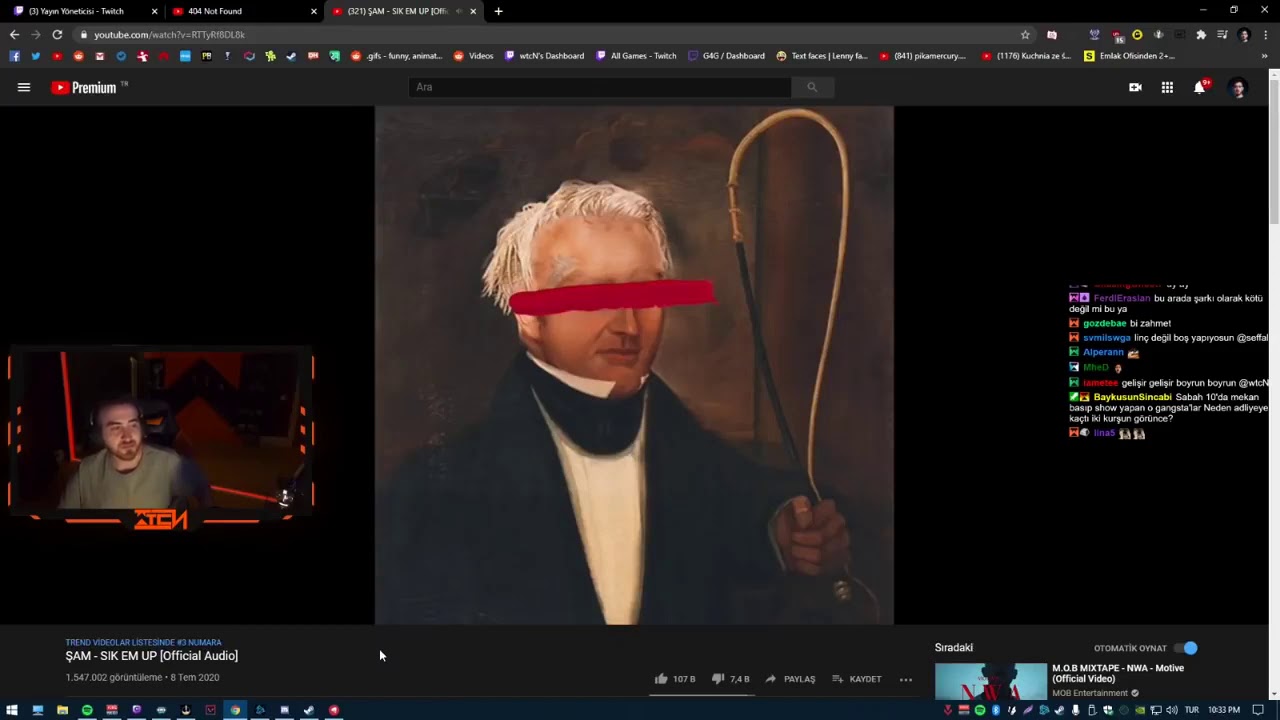 Wtcn ŞAM - SIK EM UP Diss Dinliyor(Twitch izliyor)