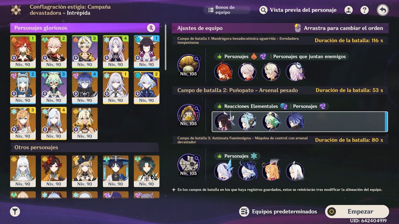 Conflagración Estigia - Intrépida 6.4 | Mavuika C0R1 - Flins C0R1- Skirk C0R0 | Genshin Impact