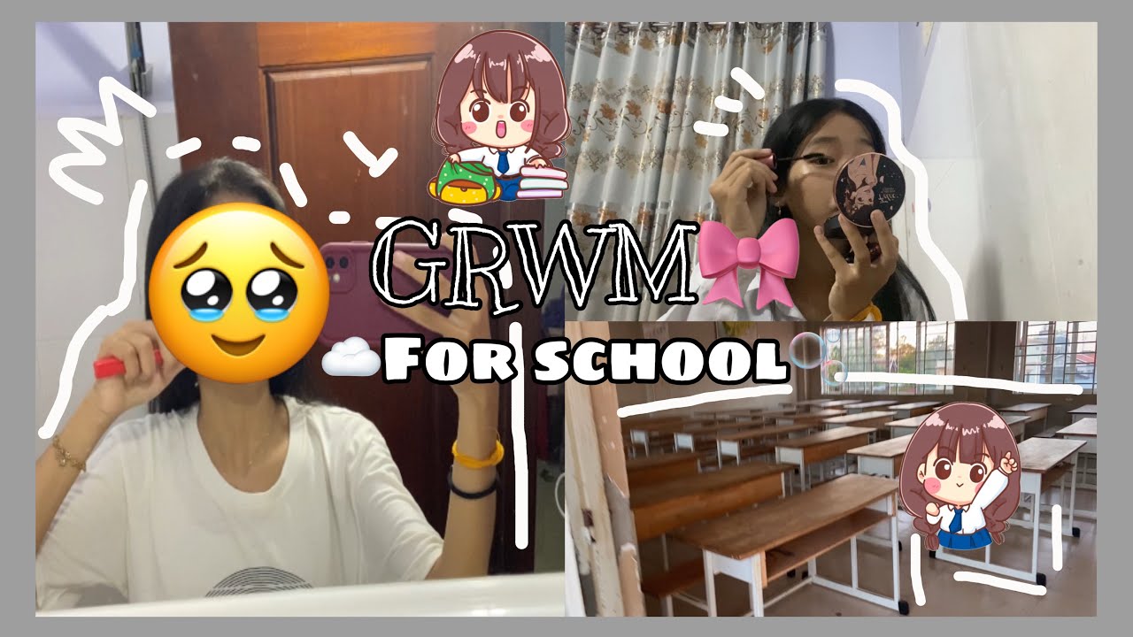 Cambodia high school🏫🇰🇭|GRWM vlog☁️🫧