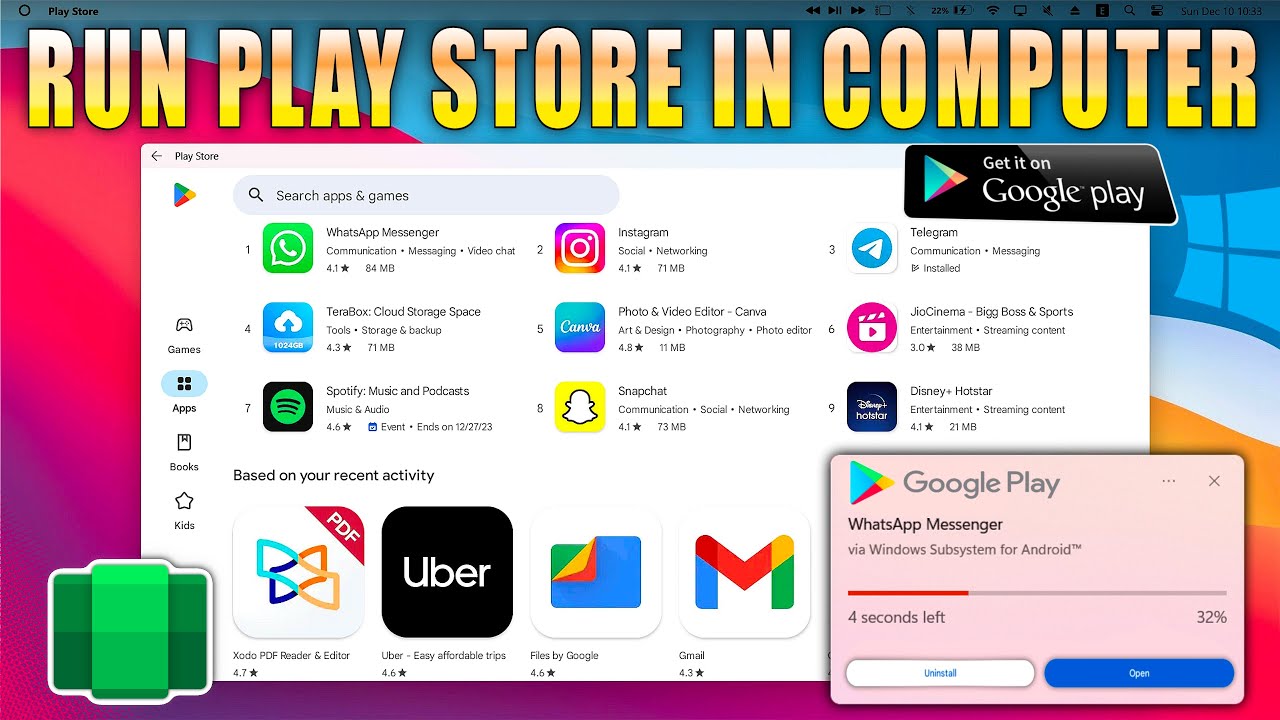 Установка и запуск Play Store на компьютере | Windows 11