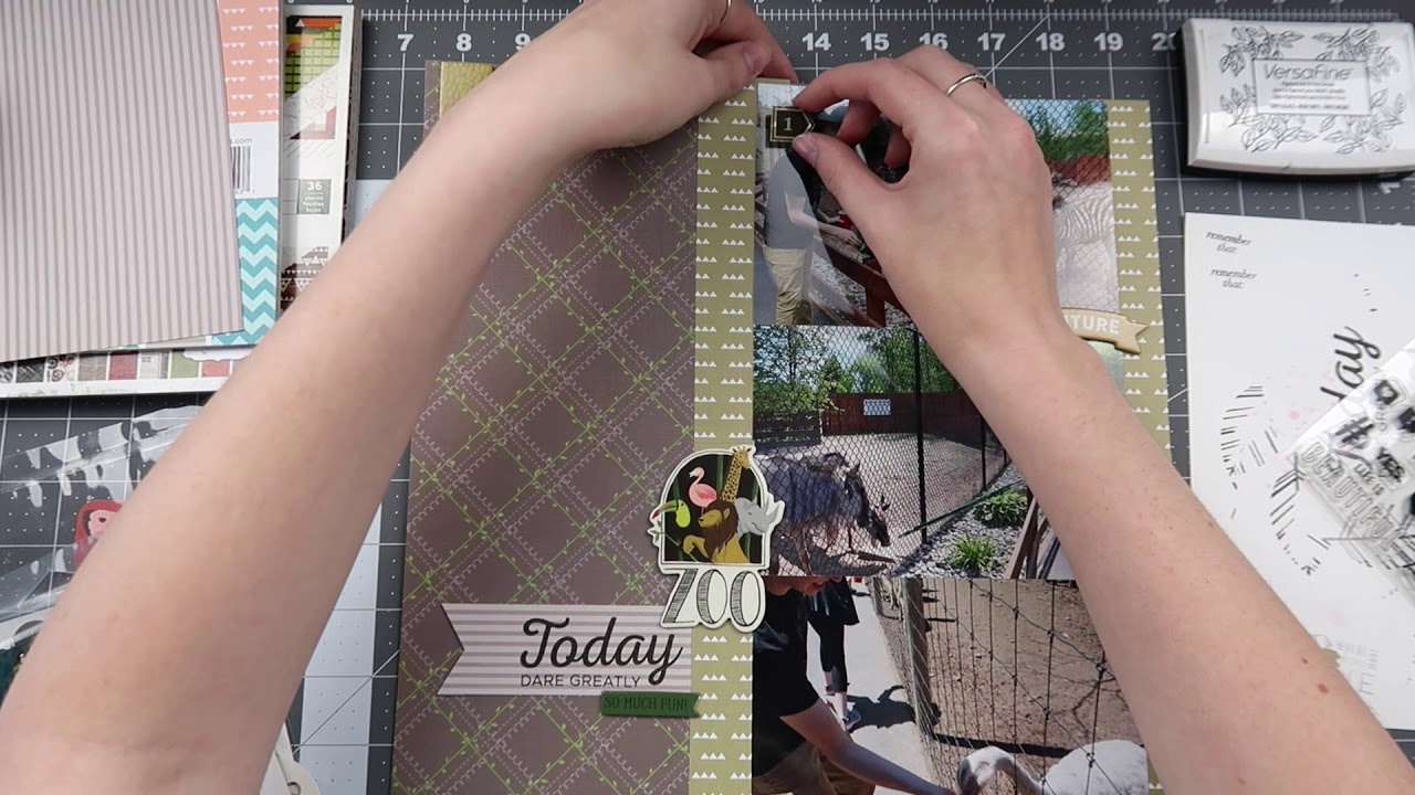 Stamping for Scrapbookers - Word Stamps! // 12x12 Layout Process - Today Dare Greatly!
