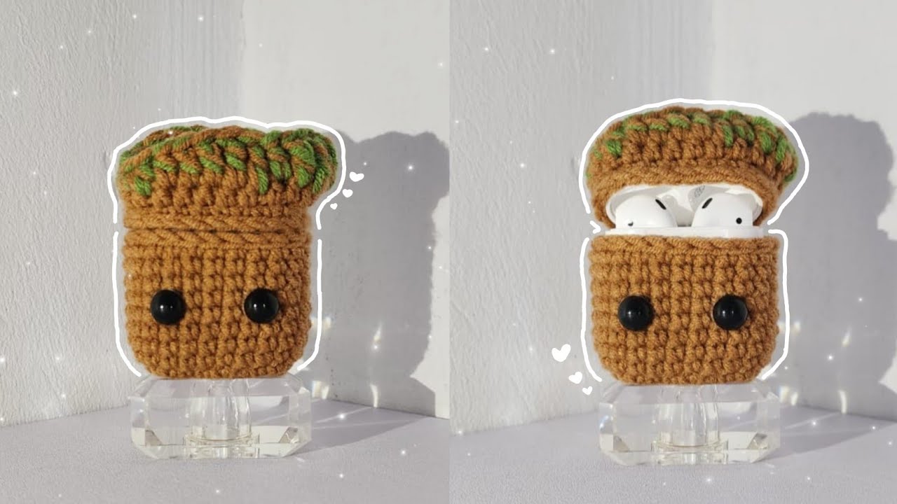♡ Groot Airpods 1/2 Case Crochet Tutorial ♡ | Sarung Airpods Rajut