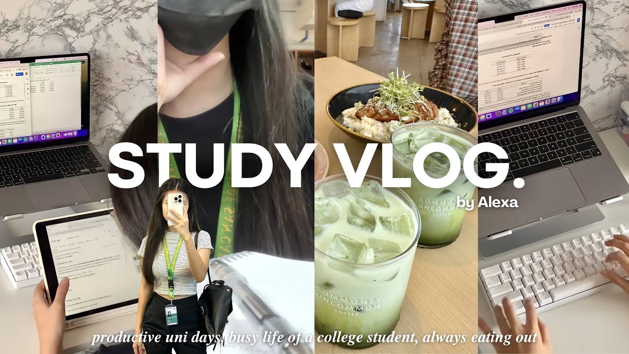 STUDY VLOG: productive uni days, busy life of a college student, always eating out