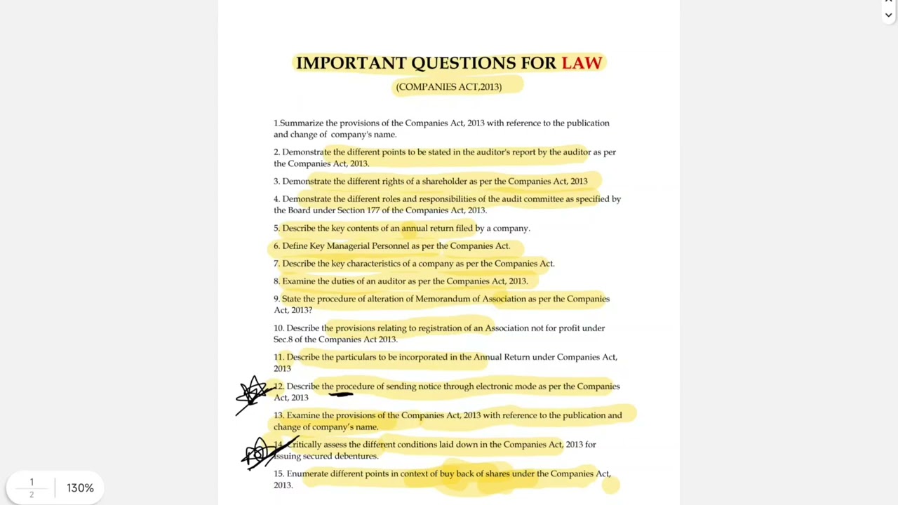 Companies Act Important Topics & Questions | CMA Inter June 26 #cmainter #adityacma