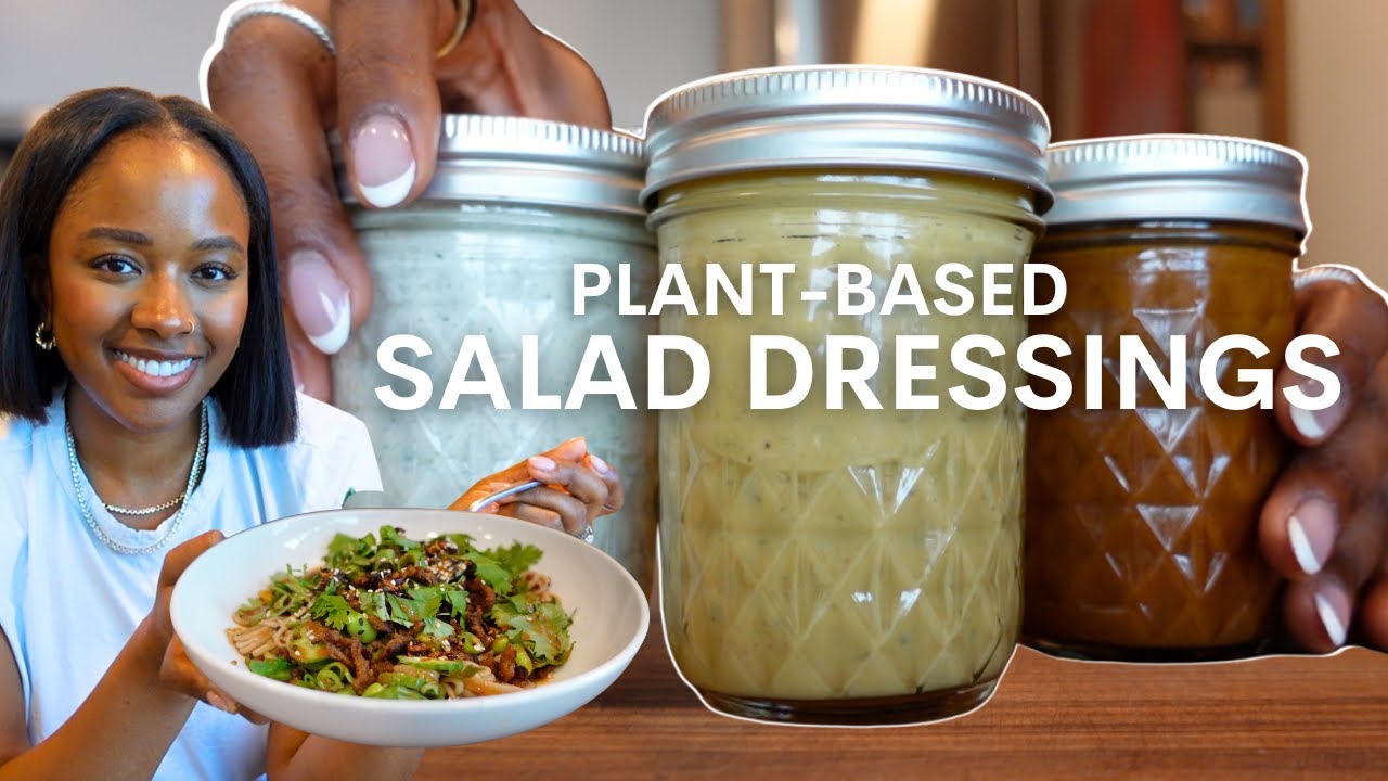 3 Plant-Based Salad Dressings That Will Change How You Eat Salads Forever + Meal Ideas