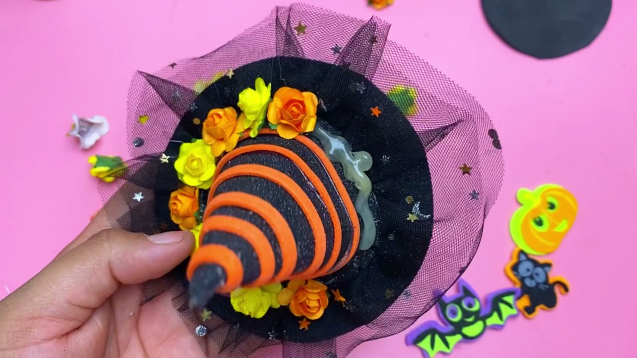 CÓMO HACER UN SOMBRERITO DE BRUJA CON FOAMI  - DIADEMA DE BRUJITA #diy #foam #halloween #craft