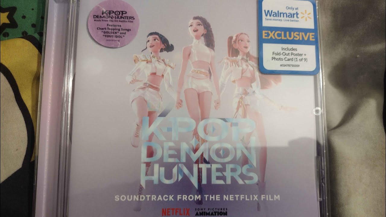 KPOP DEMON HUNTERS WALMART EXCLUSIVE CD REVIEW WITH OLD CONCEPT ART POSTER
