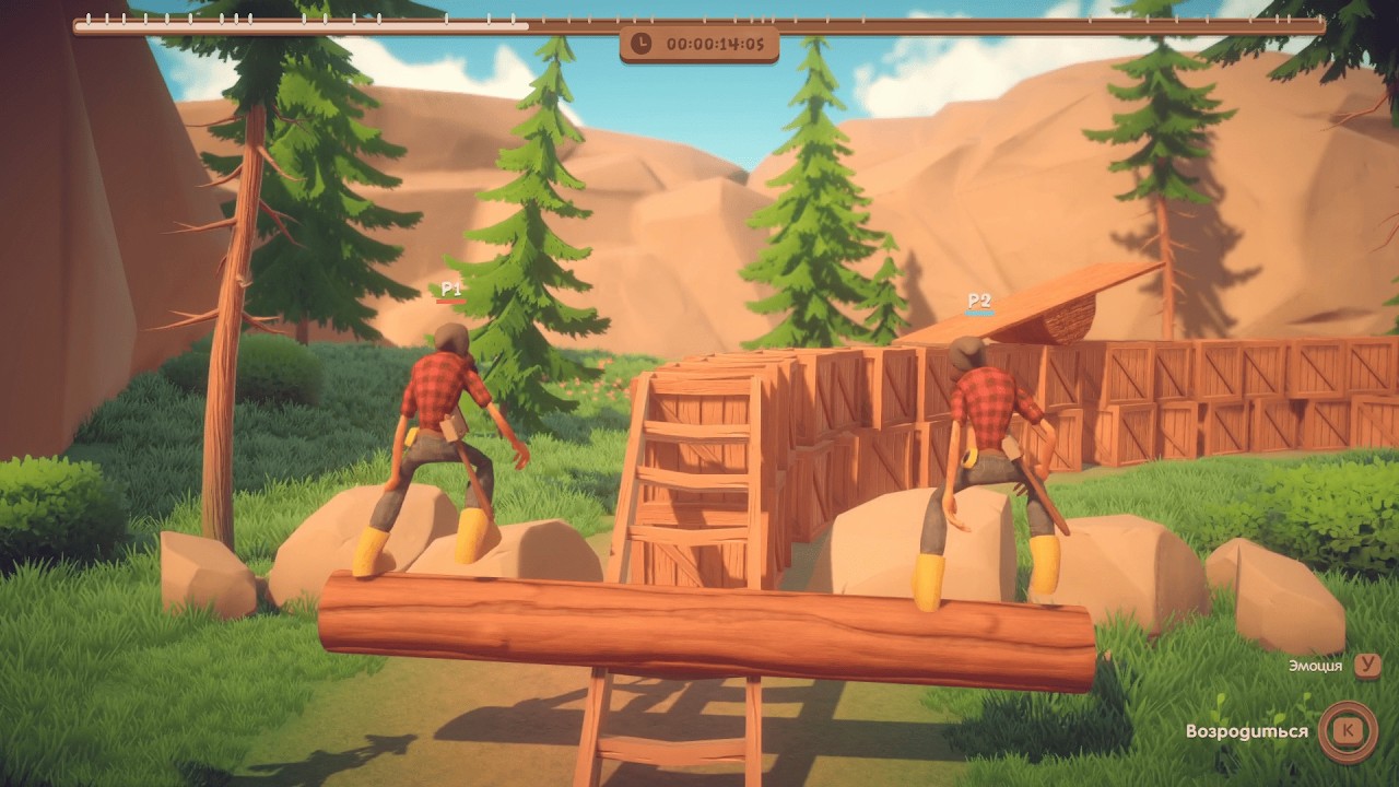 АСМР Играю один за двоих игроков - Log Riders