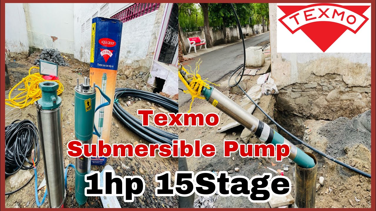 Texmo Submersible Pump 1hp 15Stage 1phase 300 feet installation full HD in Hindi Texmo water pumps