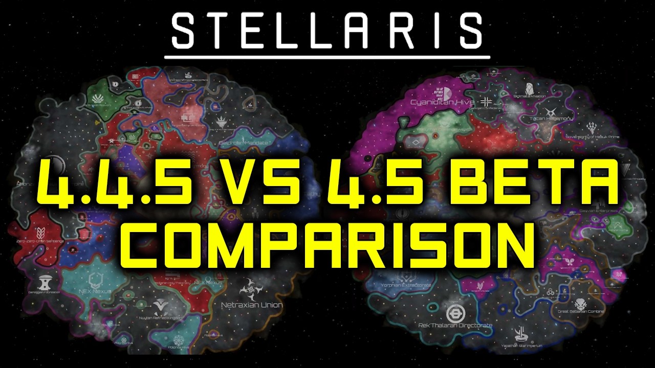 Stellaris 4.5 Beta Performance Comparison - Double Timelapse