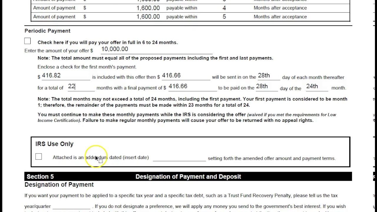 How to Complete IRS Form 656 Offer in Compromise - (Reference to 2018 update)